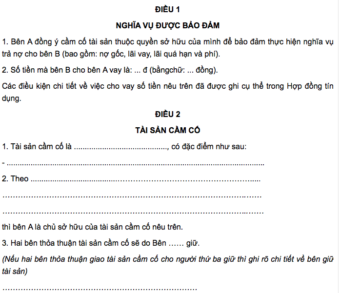 Hợp đồng cầm đồ F88? Mẫu giấy vay cầm đồ lãi suất thấp